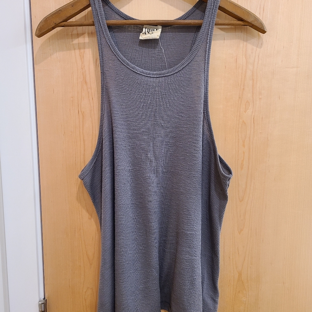 Free People Loose Racerback grey top